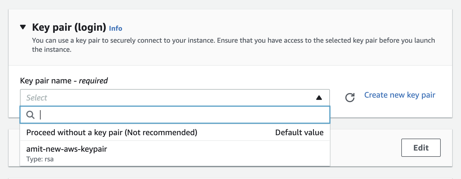 aws keypair